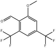 2-メトキシ-4,6-ビス(トリフルオロメチル)ベンズアルデヒド 化学構造式