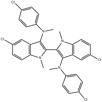 5,5'-DICHLORO-N3,N3'-BIS(4-CHLOROPHENYL)-N3,N3',1,1'-TETRAMETHYL-1H,1'H-2,2'-BIINDOLE-3,3'-DIAMINE 化学構造式