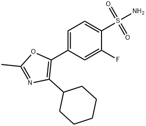 4-(4-cyclohexyl-2-methyl-1,3-oxazol-5-yl)-2-fluoro-benzenesulfonamide Struktur