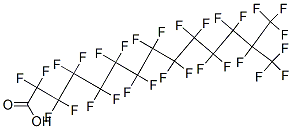 2,2,3,3,4,4,5,5,6,6,7,7,8,8,9,9,10,10,11,11,12,12,13,14,14,14-ヘキサコサフルオロ-13-(トリフルオロメチル)テトラデカン酸 化学構造式