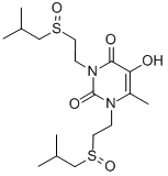 1,3-Bis(2-((2-methylpropyl)sulfinyl)ethyl)-5-hydroxy-6-methyl-2,4(1H,3 H)-pyrimidinedione Struktur
