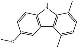 6 - 甲氧基-1,4 - 二甲基-9H-咔唑, 18028-57-4, 结构式