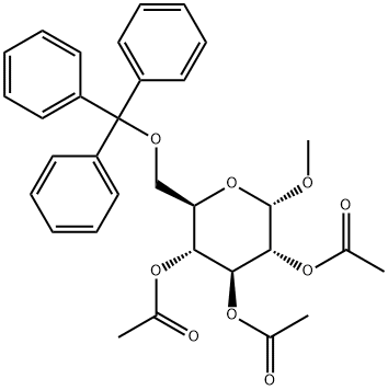 alpha-d-Glucopyranoside, methyl 6-O-(triphenylmethyl)-, triacetate, 18031-49-7, 结构式