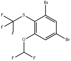 1,5-Dibromo-3-difluoromethoxy-2-(trifluoromethylthio)benzene Structure