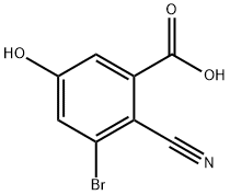 3-Bromo-2-cyano-5-hydroxybenzoic acid 化学構造式