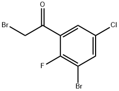 3'-ブロモ-5'-クロロ-2'-フルオロフェナシルブロミド 化学構造式