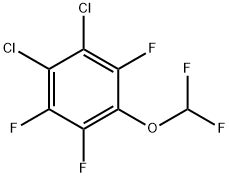 1,2-Dichloro-4-difluoromethoxy-3,5,6-trifluorobenzene Struktur