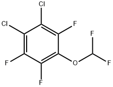 1,2-ジクロロ-4-ジフルオロメトキシ-3,5,6-トリフルオロベンゼン 化学構造式