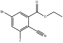 Ethyl 5-bromo-2-cyano-3-iodobenzoate 化学構造式