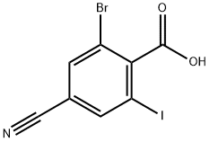 2-Bromo-4-cyano-6-iodobenzoic acid Structure