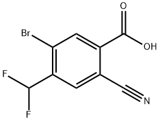 5-Bromo-2-cyano-4-(difluoromethyl)benzoic acid Structure