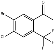 5'-Bromo-4'-chloro-2'-(trifluoromethyl)acetophenone 化学構造式