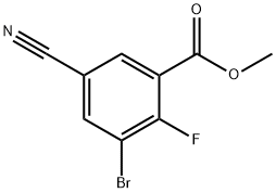 Methyl 3-bromo-5-cyano-2-fluorobenzoate 化学構造式