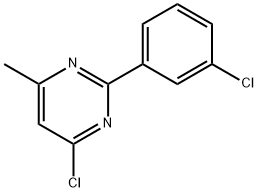 4-氯-2-(3-氯苯基)-6-甲基嘧啶, 180606-74-0, 结构式