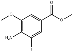 4-氨基-3-碘-5-甲氧基苯甲酸甲酯, 180624-10-6, 结构式