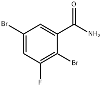 2,5-Dibromo-3-fluorobenzamide Structure