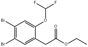 Ethyl 4,5-dibromo-2-(difluoromethoxy)phenylacetate 化学構造式