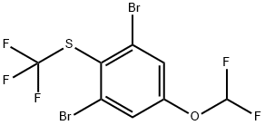 1,3-Dibromo-5-difluoromethoxy-2-(trifluoromethylthio)benzene,1806349-78-9,结构式