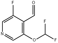 3-Difluoromethoxy-5-fluoro-4-formylpyridine 化学構造式