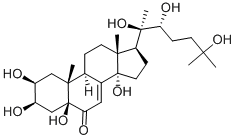 (20R,22R)-2Β,3Β,5Α,14Α,20,22,25-七羟基胆甾-7-烯-6-酮, 18069-14-2, 结构式