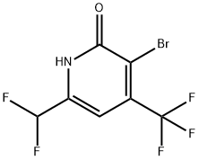 3-溴-6-(二氟甲基)-4-(三氟甲基)吡啶-2(1H)-酮,1806992-21-1,结构式