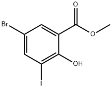 Methyl 5-bromo-2-hydroxy-3-iodobenzenecarboxylate Struktur
