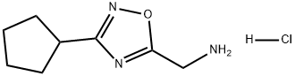 1,2,4-Oxadiazole-5-methanamine, 3-cyclopentyl-, hydrochloride (1:1) Structure