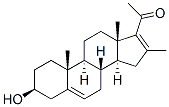 3β-ヒドロキシ-16-メチルプレグナ-5,16-ジエン-20-オン 化学構造式