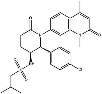 N-((2R,3S)-2-(4-Chlorophenyl)-1-(1,4-dimethyl-2-oxo-1,2-dihydroquinolin-7-yl)-6-oxopiperidin-3 Struktur