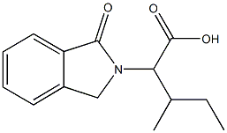 3-メチル-2-(1-オキソ-1,3-ジヒドロ-2H-イソインドール-2-イル)ペンタン酸 化学構造式