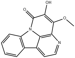 5-ヒドロキシ-4-メトキシ-6H-インドロ[3,2,1-de][1,5]ナフチリジン-6-オン 化学構造式