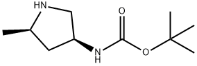 Carbamic acid, (5-methyl-3-pyrrolidinyl)-, 1,1-dimethylethyl ester, (3S-cis)- Struktur