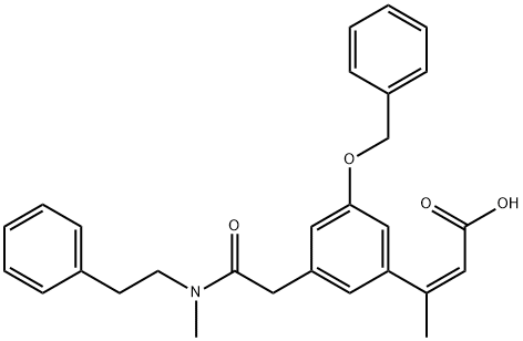 5-(2-(methyl(2-phenethyl)amino)-2-oxoethyl)-2-(benzyloxy)cinnamic acid 结构式