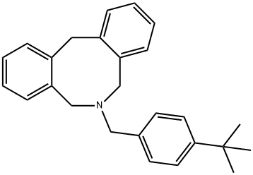6-(p-tert-ブチルベンジル)-5,6,7,12-テトラヒドロジベンゾ[c,f]アゾシン 化学構造式