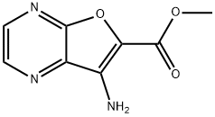 7-アミノフロ[2,3-B]ピラジン-6-カルボン酸メチル 化学構造式