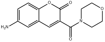 6-アミノ-3-(モルホリノカルボニル)クマリン 化学構造式