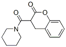 3-(ピペリジノカルボニル)-3,4-ジヒドロ-2H-1-ベンゾピラン-2-オン 化学構造式