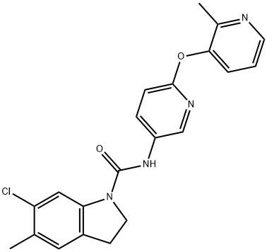 6-Chloro-5-methyl-1-[[2-(2-methylpyrid-3-yloxy)pyrid-5-yl]carbamoyl]indoline  hydrate  dihydrochloride,  6-Chloro-2,3-dihydro-5-methyl-N-[6-[(2-methyl-3-pyridinyl)oxy]-3-pyridinyl]-1H-indole-1-carboxyamide  hydrate  dihydrochloride