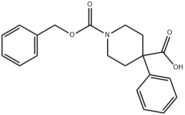 1-((苄氧基)羰基)-4-苯基哌啶-4-羧酸 结构式