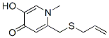 4(1H)-Pyridinone, 5-hydroxy-1-methyl-2-[(2-propenylthio)methyl]- (9CI) Struktur