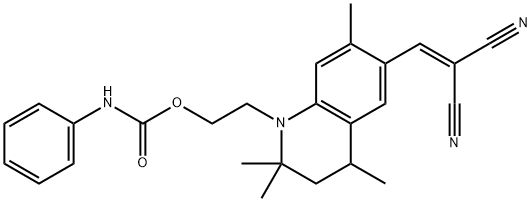 2-[6-(2,2-dicyanovinyl)-1,2,3,4-tetrahydro-2,2,4,7-tetramethylquinolin-1-yl]ethyl carbanilate ,18178-47-7,结构式