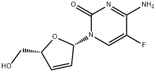 4-amino-5-fluoro-1-[(2S,5R)-5-(hydroxymethyl)-2,5-dihydrofuran-2-yl]pyrimidin-2-one Struktur