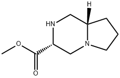 Pyrrolo[1,2-a]pyrazine-3-carboxylic acid, octahydro-, methyl ester, (3R-trans)- (9CI) Struktur
