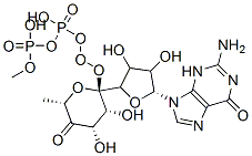 [(2S,3S,4R,5R)-5-(2-amino-6-oxo-3H-purin-9-yl)-3,4-dihydroxy-oxolan-2-yl]methoxy-[[(2R,3R,4S,6S)-3,4-dihydroxy-6-methyl-5-oxo-oxan-2-yl]oxy-hydroxy-phosphoryl]oxy-phosphinic acid Structure