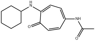 N-[4-(Cyclohexylamino)-5-oxo-1,3,6-cycloheptatrien-1-yl]acetamide Structure