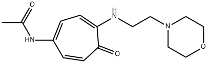 N-[4-[(2-モルホリノエチル)アミノ]-5-オキソ-1,3,6-シクロヘプタトリエン-1-イル]アセトアミド 化学構造式
