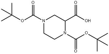 1,4-BIS(N-BOC)PIPERAZINE-2-CARBOXYLIC ACID Struktur