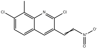 E-2,7-DICHLORO-8-METHYL-3-(2-NITRO)VINYLQUINOLINE Struktur
