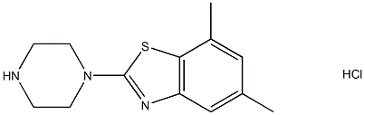 5,7-DIMETHYL-2-PIPERAZIN-1-YL-1,3-BENZOTHIAZOLE HYDROCHLORIDE,1820604-20-3,结构式