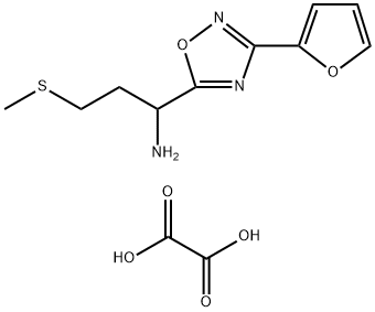 1-(3-(Furan-2-yl)-1,2,4-oxadiazol-5-yl)-3-(methylthio)propan-1-amine oxalate Structure